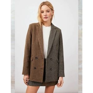 Rails Brown and Black Checkered Blazer